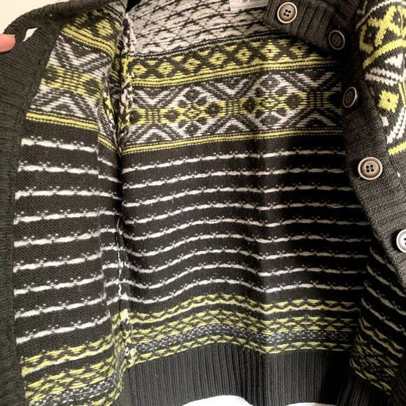 CARVE DESIGNS Merino Wool Button Down Fair Isles Print Cardigan Sweater Size S - Picture 7 of 10